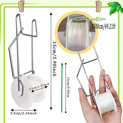 20Pack Tomato Trellis Roller Hooks,Greenhouse Trellising Kit with 100Pcs String Zip Ties for Tomatoes,Vine Twine Crop,Vegetable,Flower