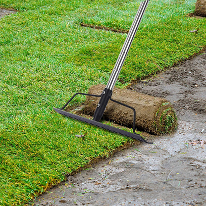 16" Wide Bow Rake, Adjustable Garden Rake for Lawn & Yard