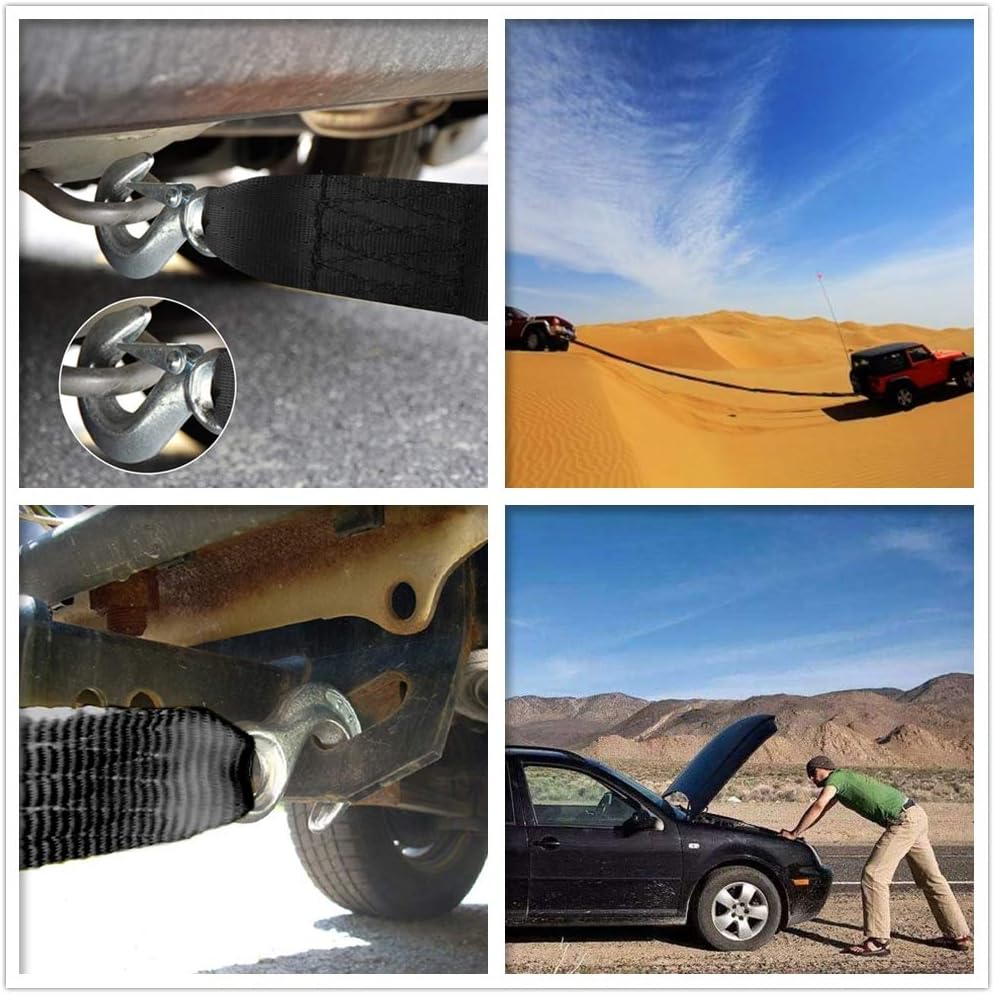 Trailer Winch Strap 2" x 20' with Safety Snap Hook 10000 lbs for Towing Vehicles, Boats and Jet Ski | Polyester | Longer Warranty