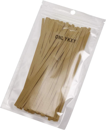 100 Pieces Kraft Colour Paper Twist Ties Bread Candy Twist Ties for Bags, 6 Inch (Kraft Colour Paper)