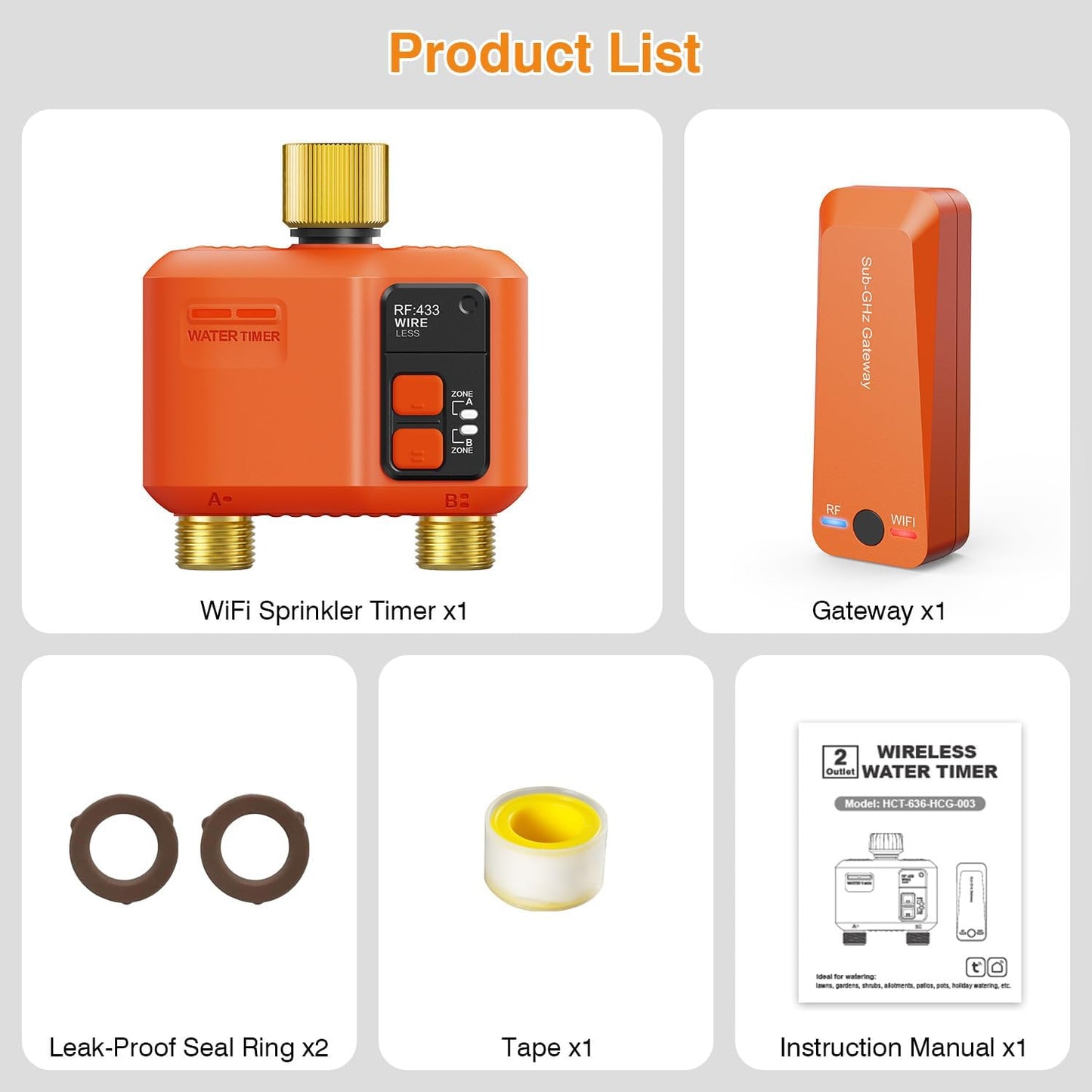 WiFi Sprinkler Timer 2 Zone, Smart Water Timer for Garden Hose Irrigation