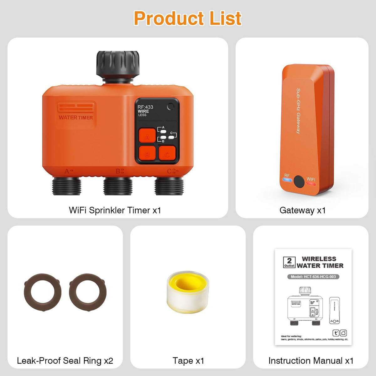 WiFi Sprinkler Timer 2 Zone, Smart Water Timer for Garden Hose Irrigation