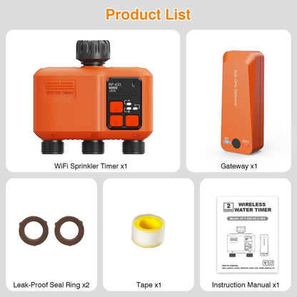 WiFi Sprinkler Timer 2 Zone, Smart Water Timer for Garden Hose Irrigation