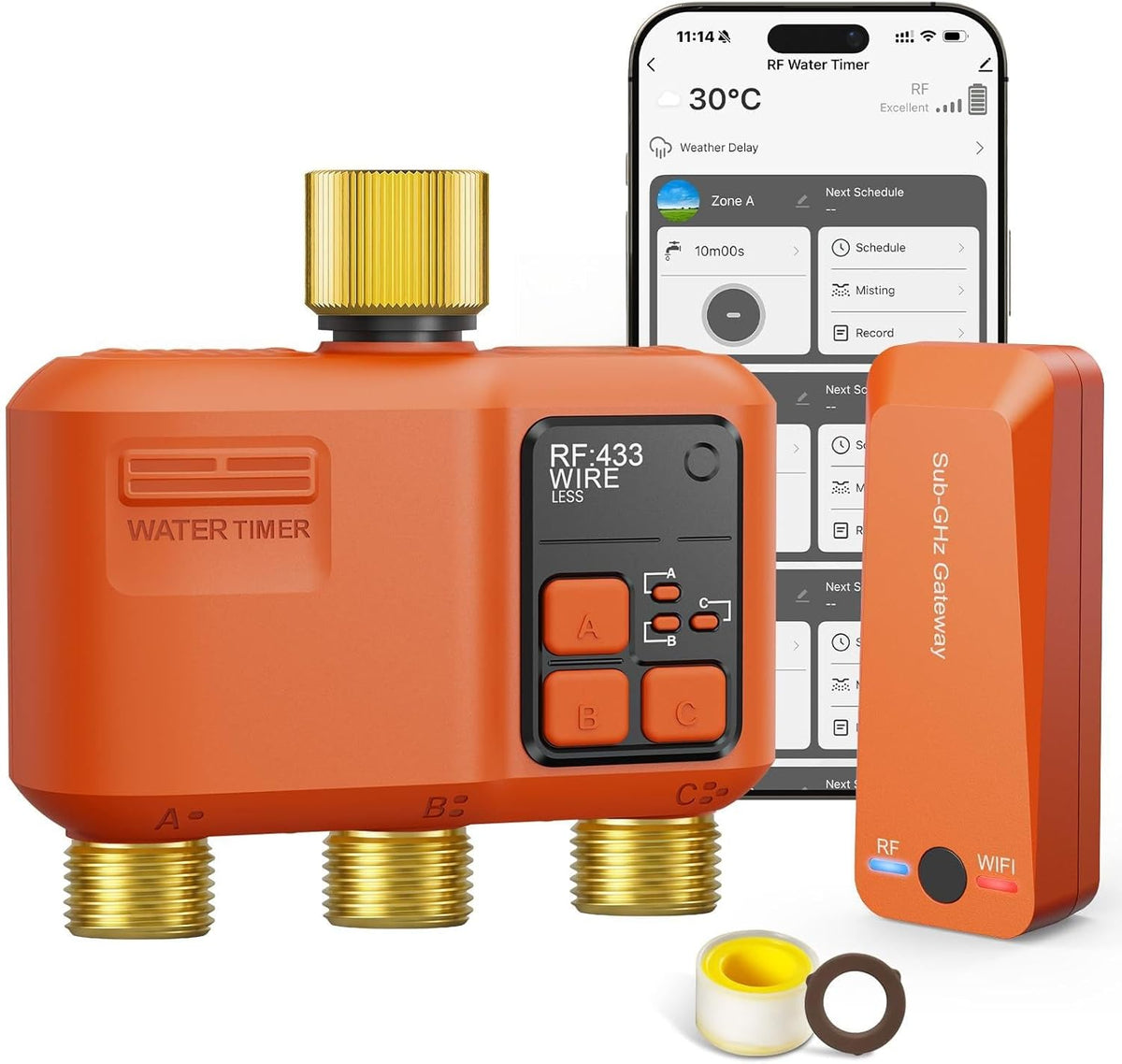 WiFi Sprinkler Timer 2 Zone, Smart Water Timer for Garden Hose Irrigation