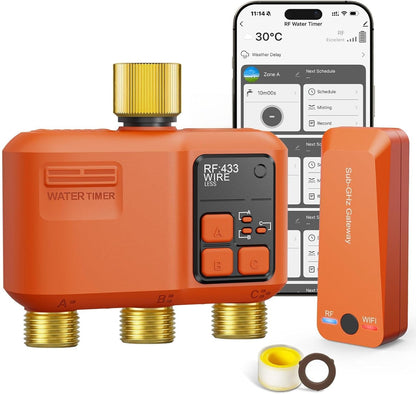 WiFi Sprinkler Timer 2 Zone, Smart Water Timer for Garden Hose Irrigation