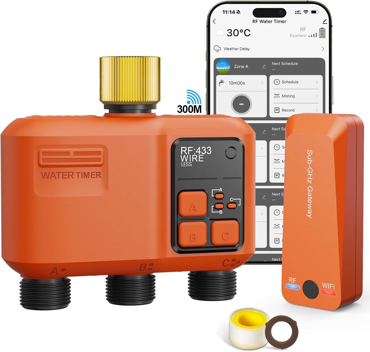 WiFi Sprinkler Timer 2 Zone, Smart Water Timer for Garden Hose Irrigation