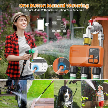 WiFi Sprinkler Timer 2 Zone, Smart Water Timer for Garden Hose Irrigation