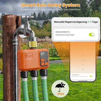 WiFi Sprinkler Timer 2 Zone, Smart Water Timer for Garden Hose Irrigation