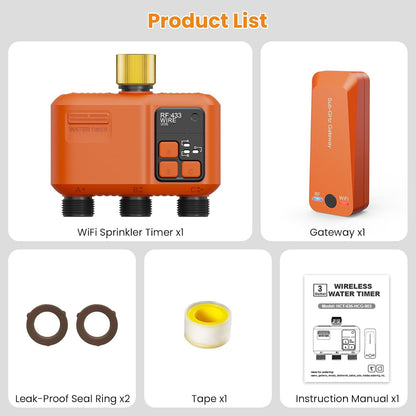 WiFi Sprinkler Timer 2 Zone, Smart Water Timer for Garden Hose Irrigation
