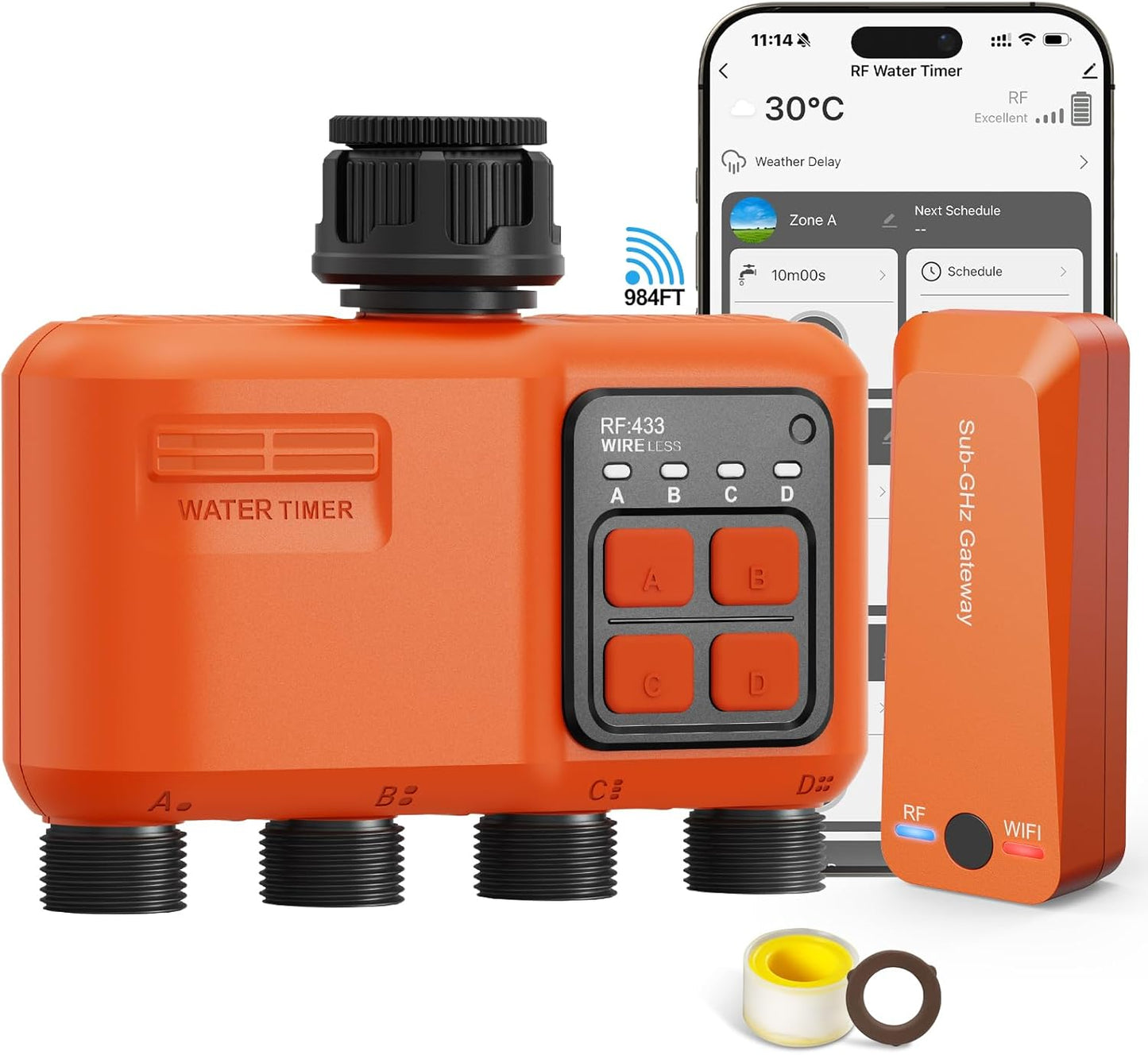 WiFi Sprinkler Timer 2 Zone, Smart Water Timer for Garden Hose Irrigation