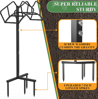 Heavy Duty Garden Hose Holder, Water Hose Storage Holds 150ft Black
