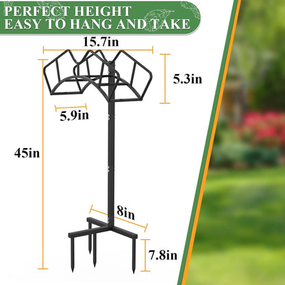 Heavy Duty Garden Hose Holder, Water Hose Storage Holds 150ft Black