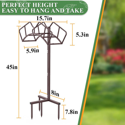 Heavy Duty Garden Hose Holder, Water Hose Storage Holds 150ft Black