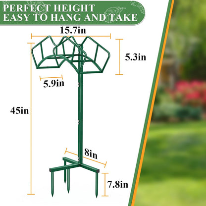 Heavy Duty Garden Hose Holder, Water Hose Storage Holds 150ft Black