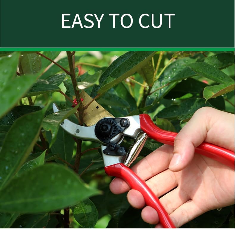 SageHerath Pruning Shears, 8.5" Garden Clippers for Branches up to 0.83", High Carbon Steel Blade with Rust-Resistant Coating, Bypass Hand Pruner for Roses, Shrubs, Bonsai and Fruit Trees