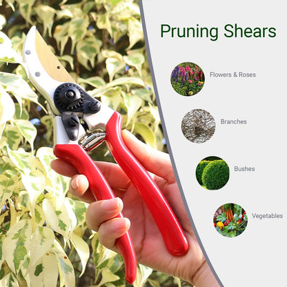 SageHerath Pruning Shears, 8.5" Garden Clippers for Branches up to 0.83", High Carbon Steel Blade with Rust-Resistant Coating, Bypass Hand Pruner for Roses, Shrubs, Bonsai and Fruit Trees