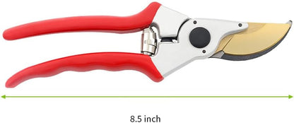 SageHerath Pruning Shears, 8.5" Garden Clippers for Branches up to 0.83", High Carbon Steel Blade with Rust-Resistant Coating, Bypass Hand Pruner for Roses, Shrubs, Bonsai and Fruit Trees
