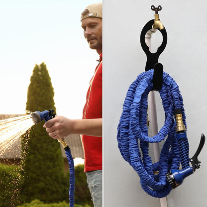 Small Garden Hose Holder, Metal, Fits 20-50 ft 5/8” Expandable Hose