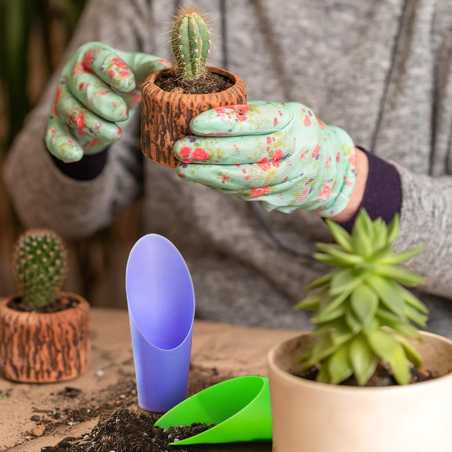 9 Pcs Bonsai Soil Scoops Plastic Garden Soil Scoops