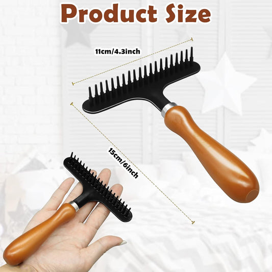 Portable Carpet Rake, Matted & Shag Rug Rake, 6.0 x 4.3 inches, Black
