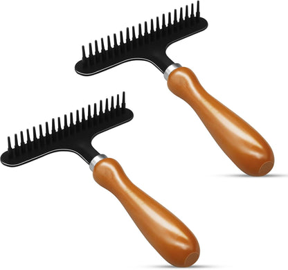 Portable Carpet Rake, Matted & Shag Rug Rake, 6.0 x 4.3 inches, Black