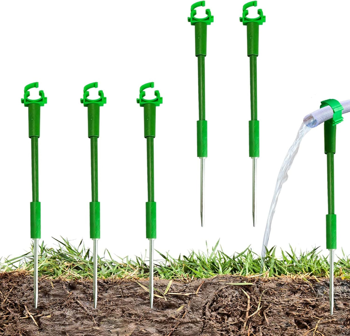 6PC 5/8”Hose Guides for Garden Decorative，Water Hoder to Keep Hose off Grass，Outdoor Post Garden Support Water Sprinkler Stand Butler Gardening Supplies for Garden Lawn Yard (Set B)