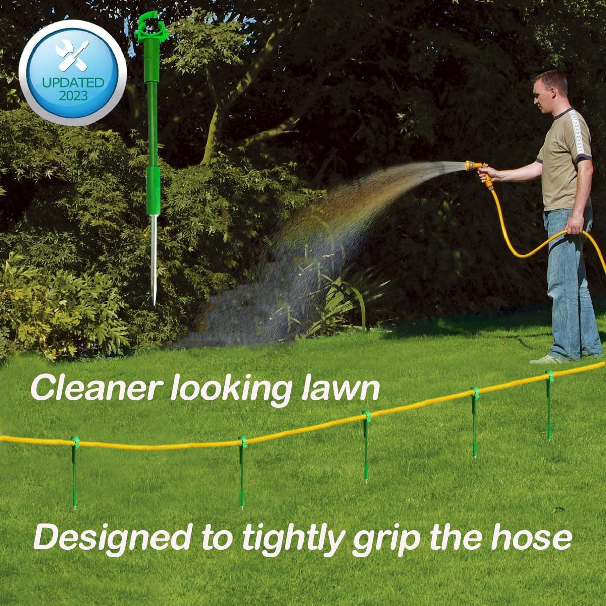 6PC 5/8”Hose Guides for Garden Decorative，Water Hoder to Keep Hose off Grass，Outdoor Post Garden Support Water Sprinkler Stand Butler Gardening Supplies for Garden Lawn Yard (Set B)