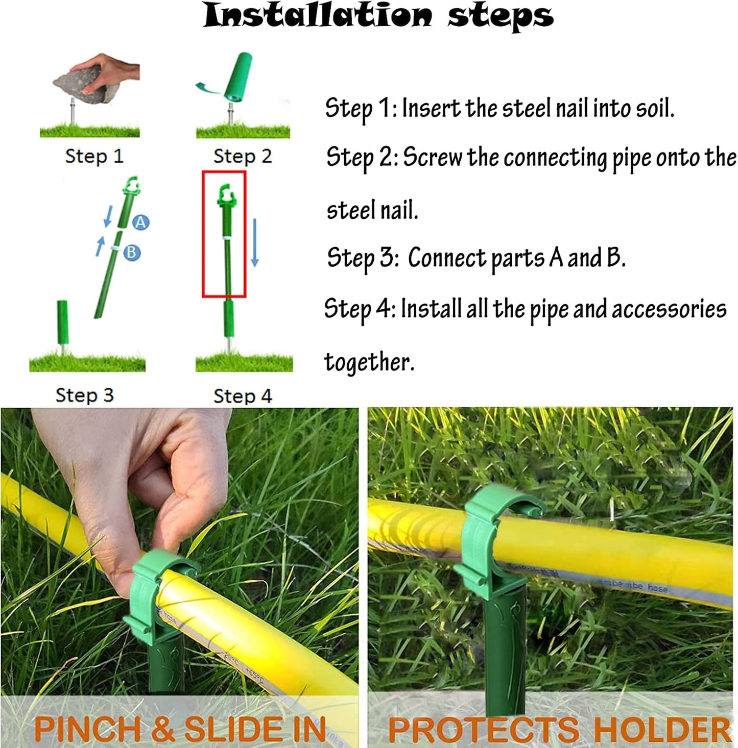 6PC 5/8”Hose Guides for Garden Decorative，Water Hoder to Keep Hose off Grass，Outdoor Post Garden Support Water Sprinkler Stand Butler Gardening Supplies for Garden Lawn Yard (Set B)