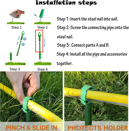 6PC 5/8”Hose Guides for Garden Decorative，Water Hoder to Keep Hose off Grass，Outdoor Post Garden Support Water Sprinkler Stand Butler Gardening Supplies for Garden Lawn Yard (Set B)