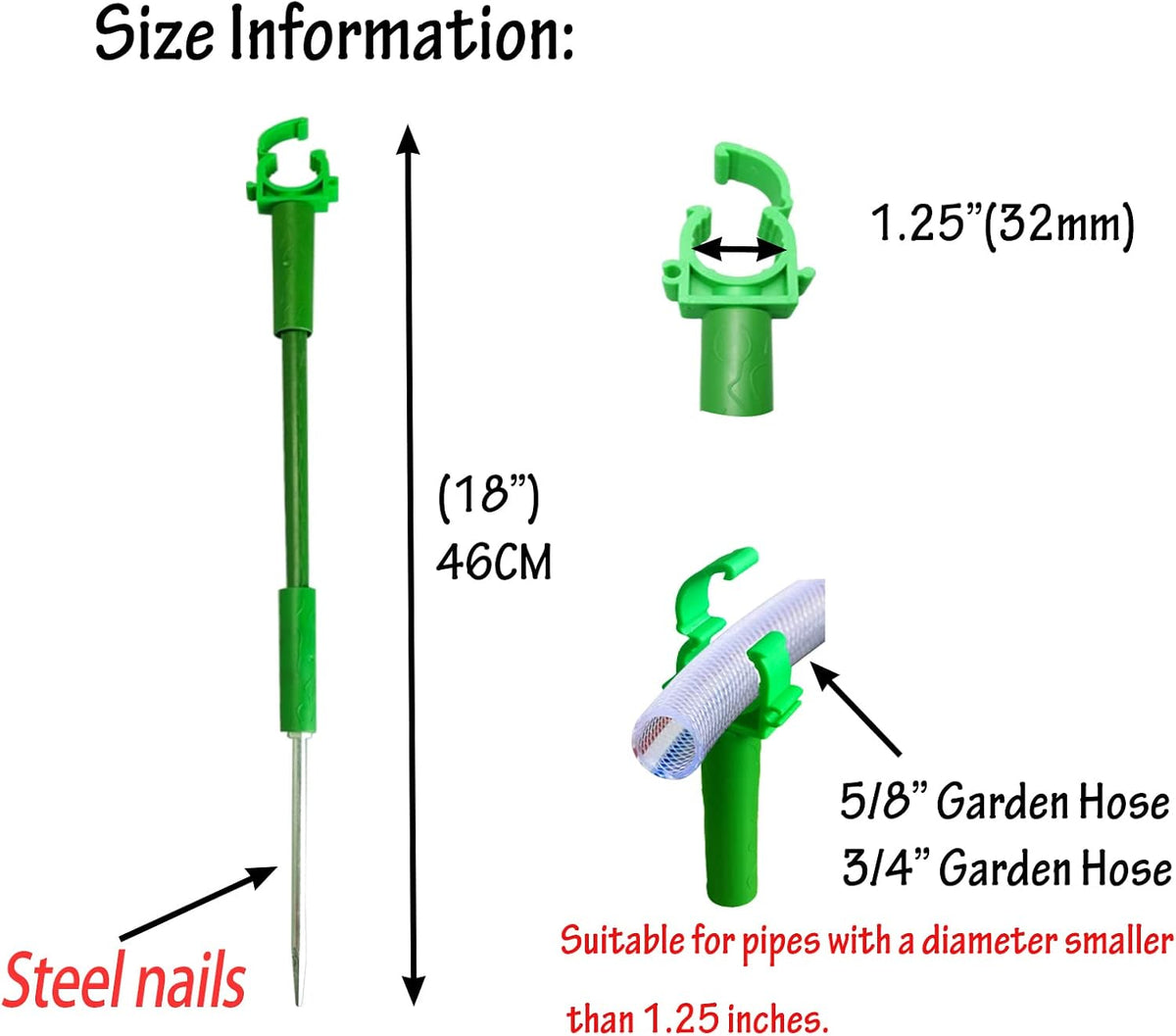 6PC 5/8”Hose Guides for Garden Decorative，Water Hoder to Keep Hose off Grass，Outdoor Post Garden Support Water Sprinkler Stand Butler Gardening Supplies for Garden Lawn Yard (Set B)