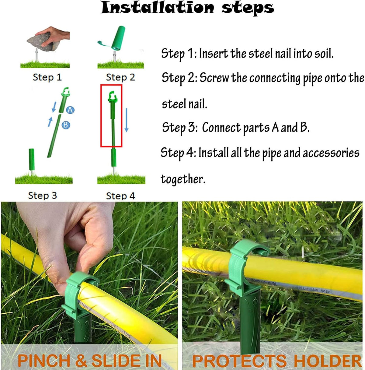 6PC 5/8”Hose Guides for Garden Decorative，Water Hoder to Keep Hose off Grass，Outdoor Post Garden Support Water Sprinkler Stand Butler Gardening Supplies for Garden Lawn Yard (Set B)