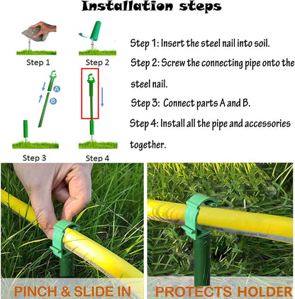 6PC 5/8”Hose Guides for Garden Decorative，Water Hoder to Keep Hose off Grass，Outdoor Post Garden Support Water Sprinkler Stand Butler Gardening Supplies for Garden Lawn Yard (Set B)