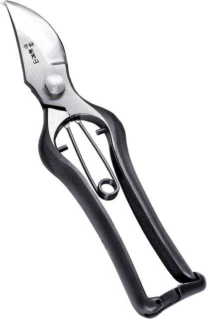 Japanese Pruning Shears for Gardening 8”, Professional Heavy Duty Bypass Pruners, Hand Forged Japanese Carbon Steel Blade, Spring Loaded Handle, Made in Japan