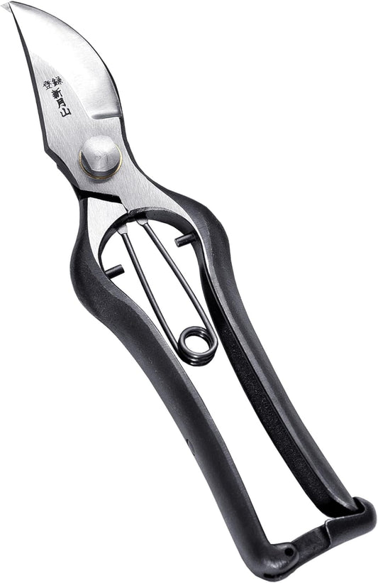Japanese Pruning Shears for Gardening 8”, Professional Heavy Duty Bypass Pruners, Hand Forged Japanese Carbon Steel Blade, Spring Loaded Handle, Made in Japan