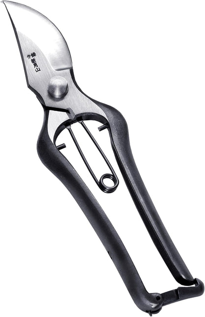 Japanese Pruning Shears for Gardening 8”, Professional Heavy Duty Bypass Pruners, Hand Forged Japanese Carbon Steel Blade, Spring Loaded Handle, Made in Japan