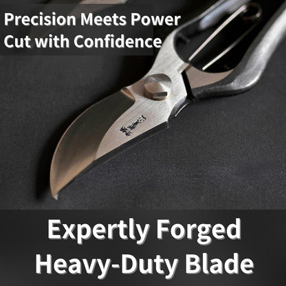 Japanese Pruning Shears for Gardening 8”, Professional Heavy Duty Bypass Pruners, Hand Forged Japanese Carbon Steel Blade, Spring Loaded Handle, Made in Japan
