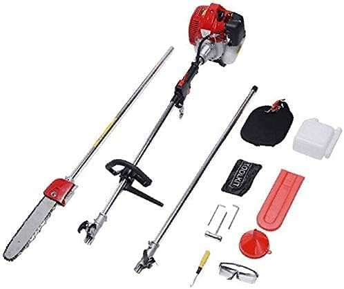 42.7CC 2 Stroke Gas Powered Pole Chainsaw Pruner Trimmer,1.7HP 12 Inch Cordless Pole Saw Tree Trimmer with 12" Blade,105cm Long Reach Extension Pole,Total Length with Extension Pole - 340cm