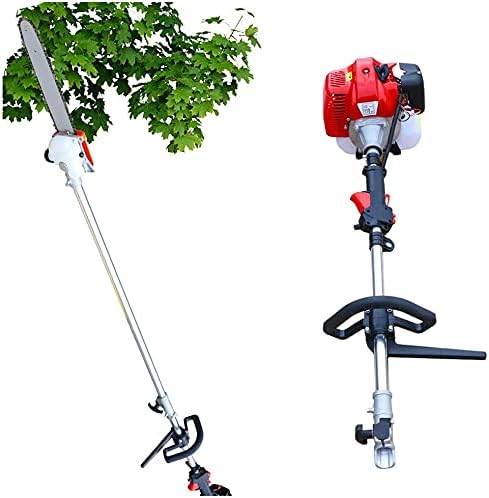 42.7CC 2 Stroke Gas Powered Pole Chainsaw Pruner Trimmer,1.7HP 12 Inch Cordless Pole Saw Tree Trimmer with 12" Blade,105cm Long Reach Extension Pole,Total Length with Extension Pole - 340cm