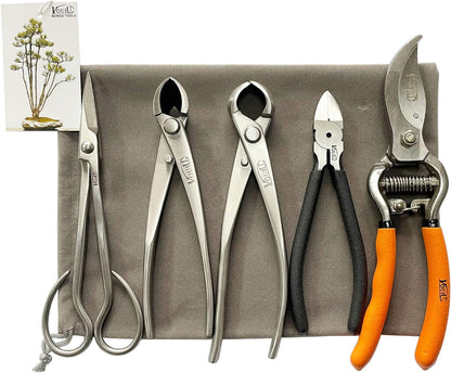 5-Piece Bonsai Tool Set,Bonsai Scissors,Concave Cutter,Knob Cutter,Wire Cutter