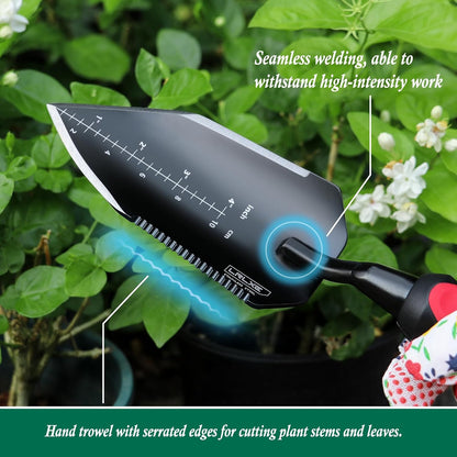 Heavy Duty Stainless Steel Garden Trowel, Non Slip Rubber Hand Shovel