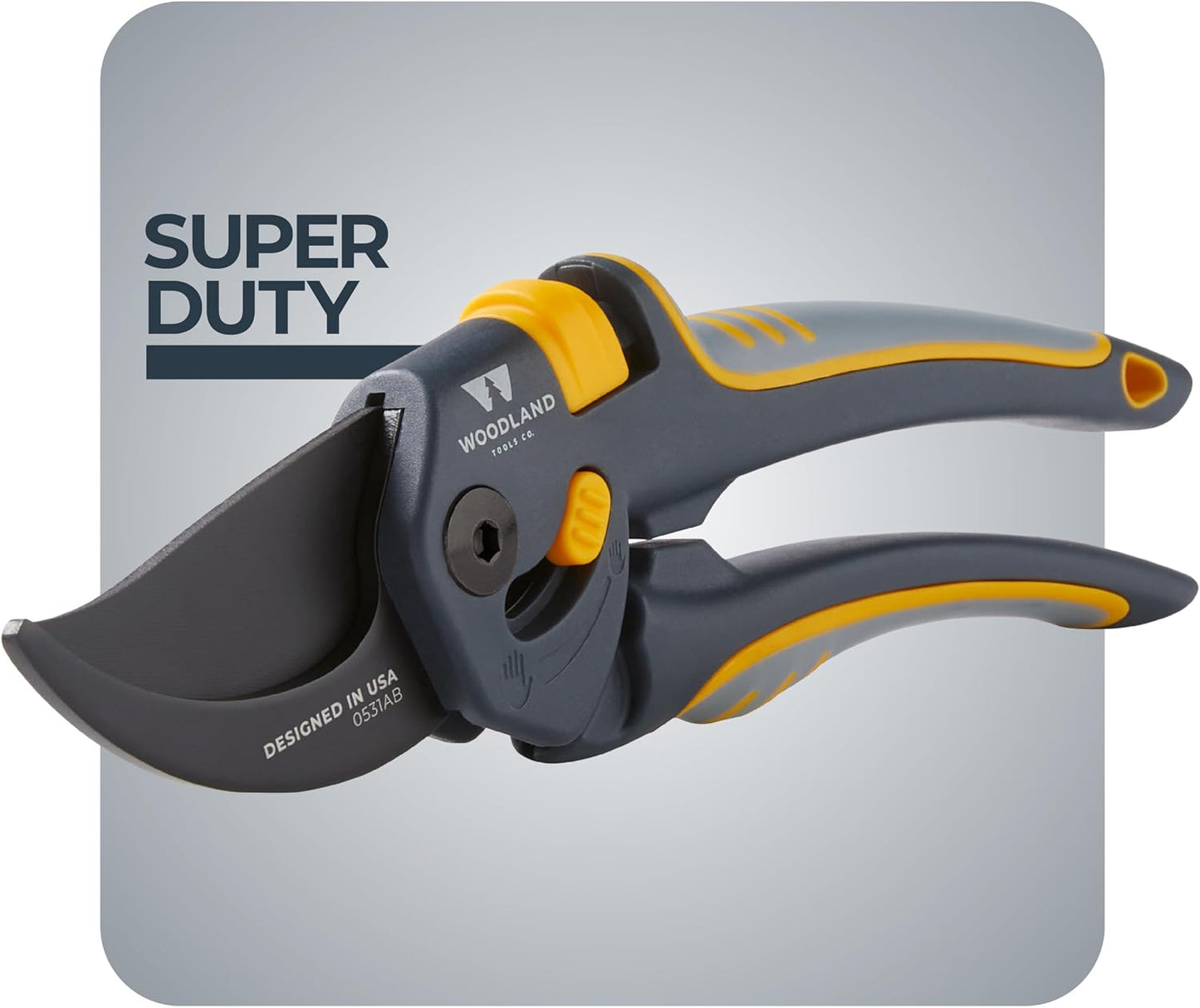 . Super Duty Bypass Pruning Shears – 3/4" Cut Capacity, Gear-Driven Cutting System, High Carbon Steel Blade, Internal Spring, Adjustable Grip, Garden Pruner for Thick Stems and Shrubs