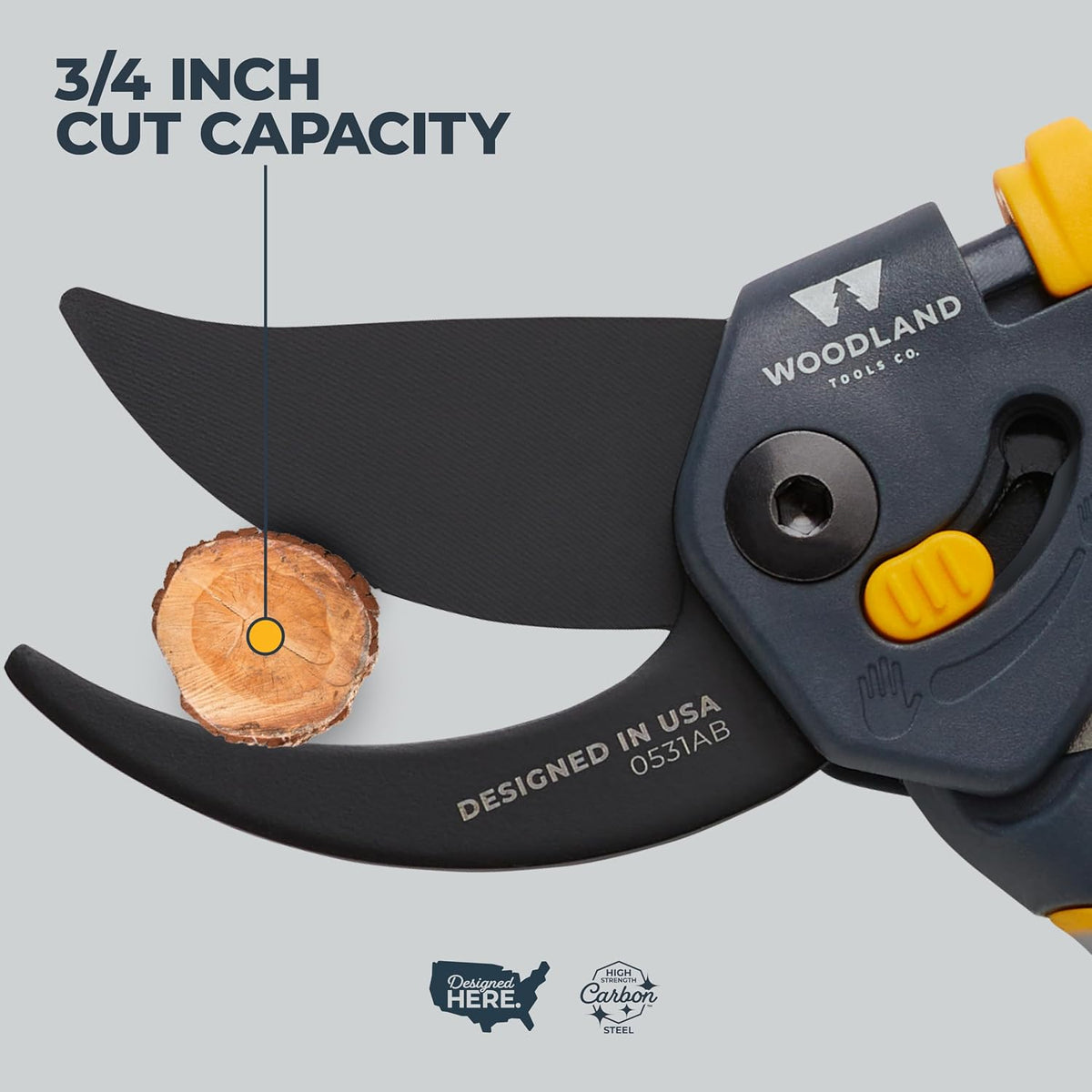 . Super Duty Bypass Pruning Shears – 3/4" Cut Capacity, Gear-Driven Cutting System, High Carbon Steel Blade, Internal Spring, Adjustable Grip, Garden Pruner for Thick Stems and Shrubs