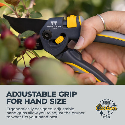 . Super Duty Bypass Pruning Shears – 3/4" Cut Capacity, Gear-Driven Cutting System, High Carbon Steel Blade, Internal Spring, Adjustable Grip, Garden Pruner for Thick Stems and Shrubs