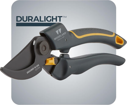 . Super Duty Bypass Pruning Shears – 3/4" Cut Capacity, Gear-Driven Cutting System, High Carbon Steel Blade, Internal Spring, Adjustable Grip, Garden Pruner for Thick Stems and Shrubs