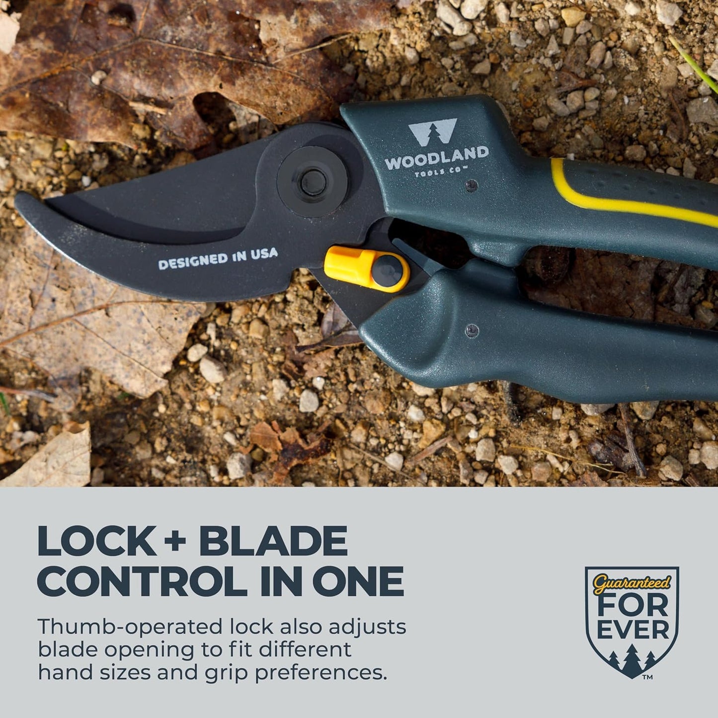 . Super Duty Bypass Pruning Shears – 3/4" Cut Capacity, Gear-Driven Cutting System, High Carbon Steel Blade, Internal Spring, Adjustable Grip, Garden Pruner for Thick Stems and Shrubs