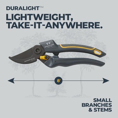 . Super Duty Bypass Pruning Shears – 3/4" Cut Capacity, Gear-Driven Cutting System, High Carbon Steel Blade, Internal Spring, Adjustable Grip, Garden Pruner for Thick Stems and Shrubs