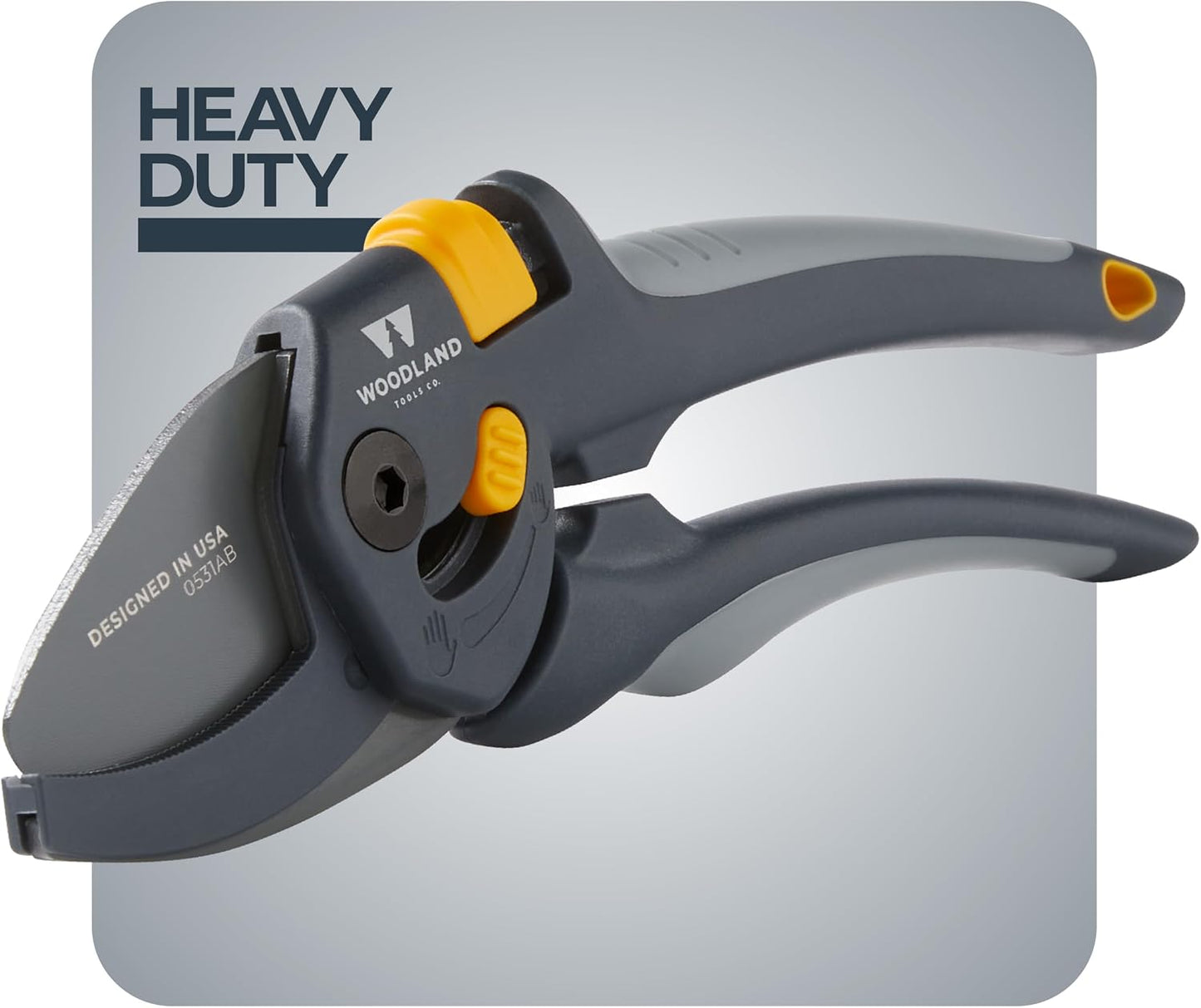. Super Duty Bypass Pruning Shears – 3/4" Cut Capacity, Gear-Driven Cutting System, High Carbon Steel Blade, Internal Spring, Adjustable Grip, Garden Pruner for Thick Stems and Shrubs