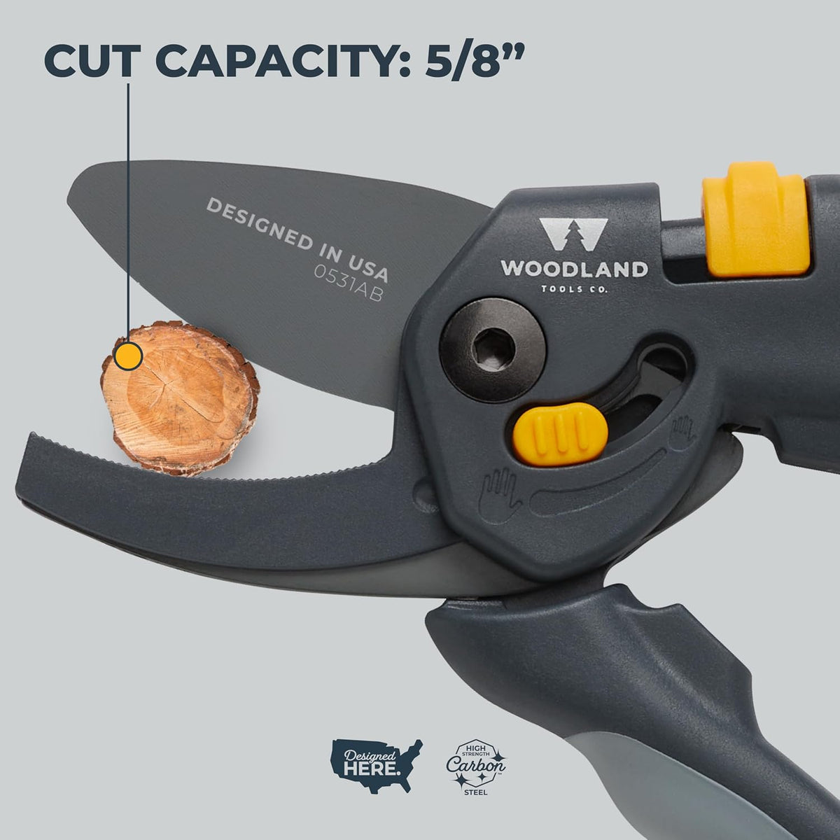 . Super Duty Bypass Pruning Shears – 3/4" Cut Capacity, Gear-Driven Cutting System, High Carbon Steel Blade, Internal Spring, Adjustable Grip, Garden Pruner for Thick Stems and Shrubs