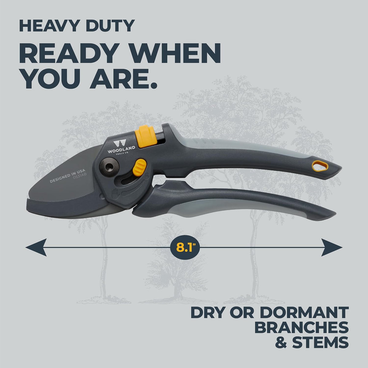 . Super Duty Bypass Pruning Shears – 3/4" Cut Capacity, Gear-Driven Cutting System, High Carbon Steel Blade, Internal Spring, Adjustable Grip, Garden Pruner for Thick Stems and Shrubs