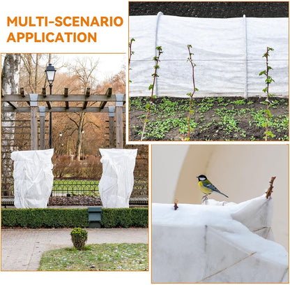3 Pcs Floating Row Cover 10x33 Ft Frost Blanket Plants Bed,White
